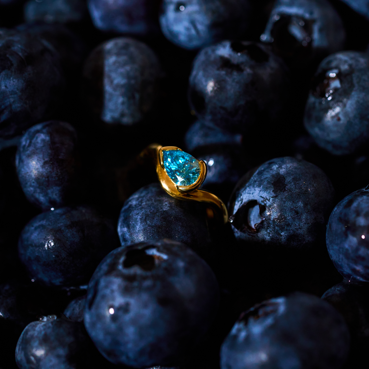 Coquette Blue Pear Pinky Ring