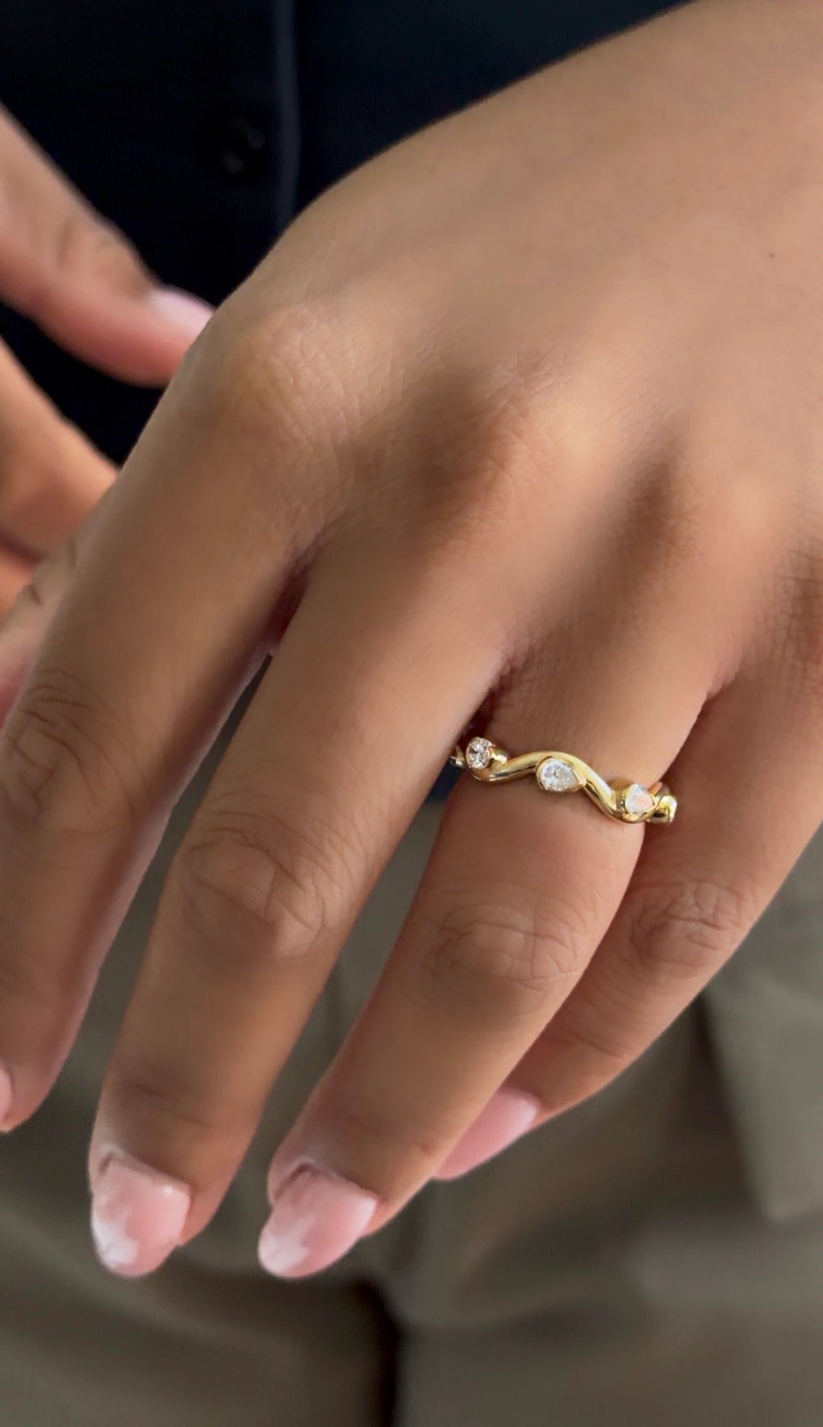Woman wearing coquette eternity band