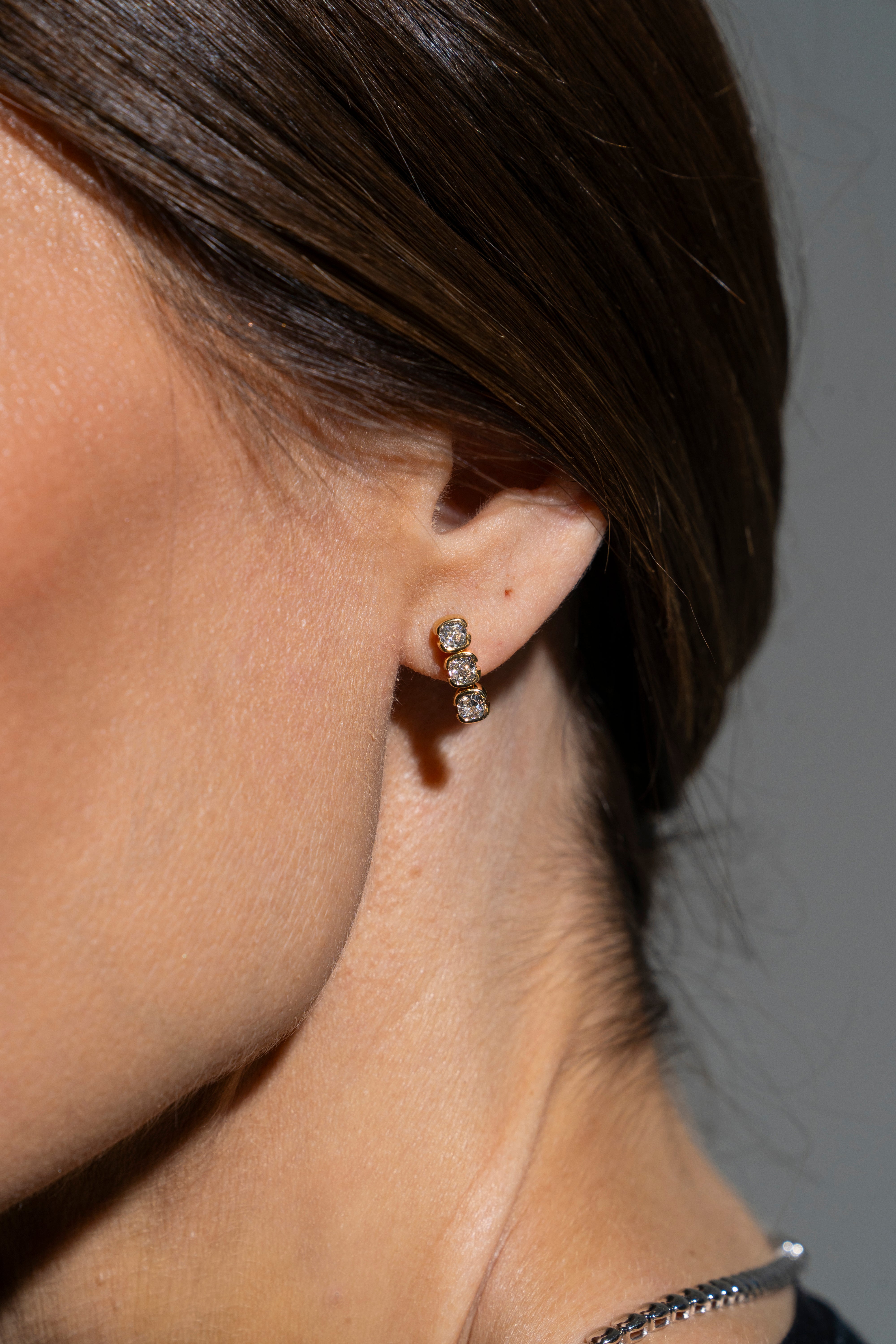 Muse Mini Lab Diamond Cushion Diamond Drop Earring