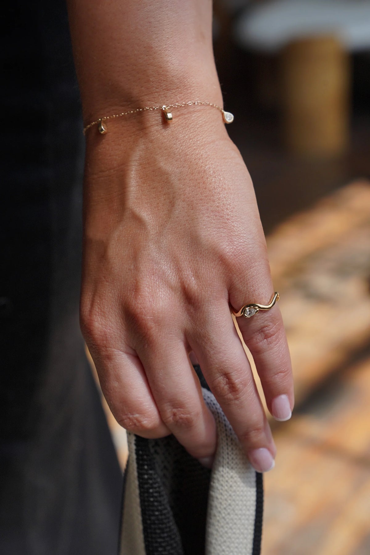 coquette ring on model