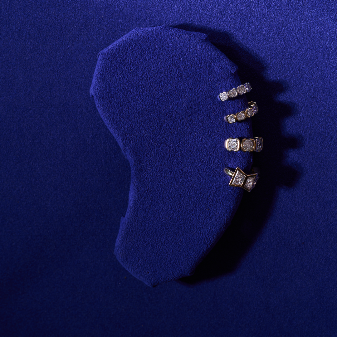 Deco Trapezoid Mega Ear Cuff 14K Yellow Instock