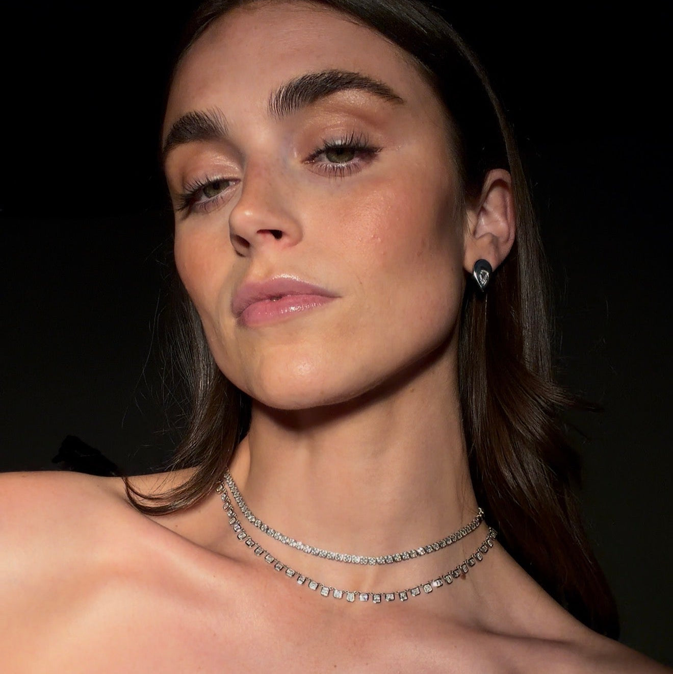 Deco Step Necklace on model