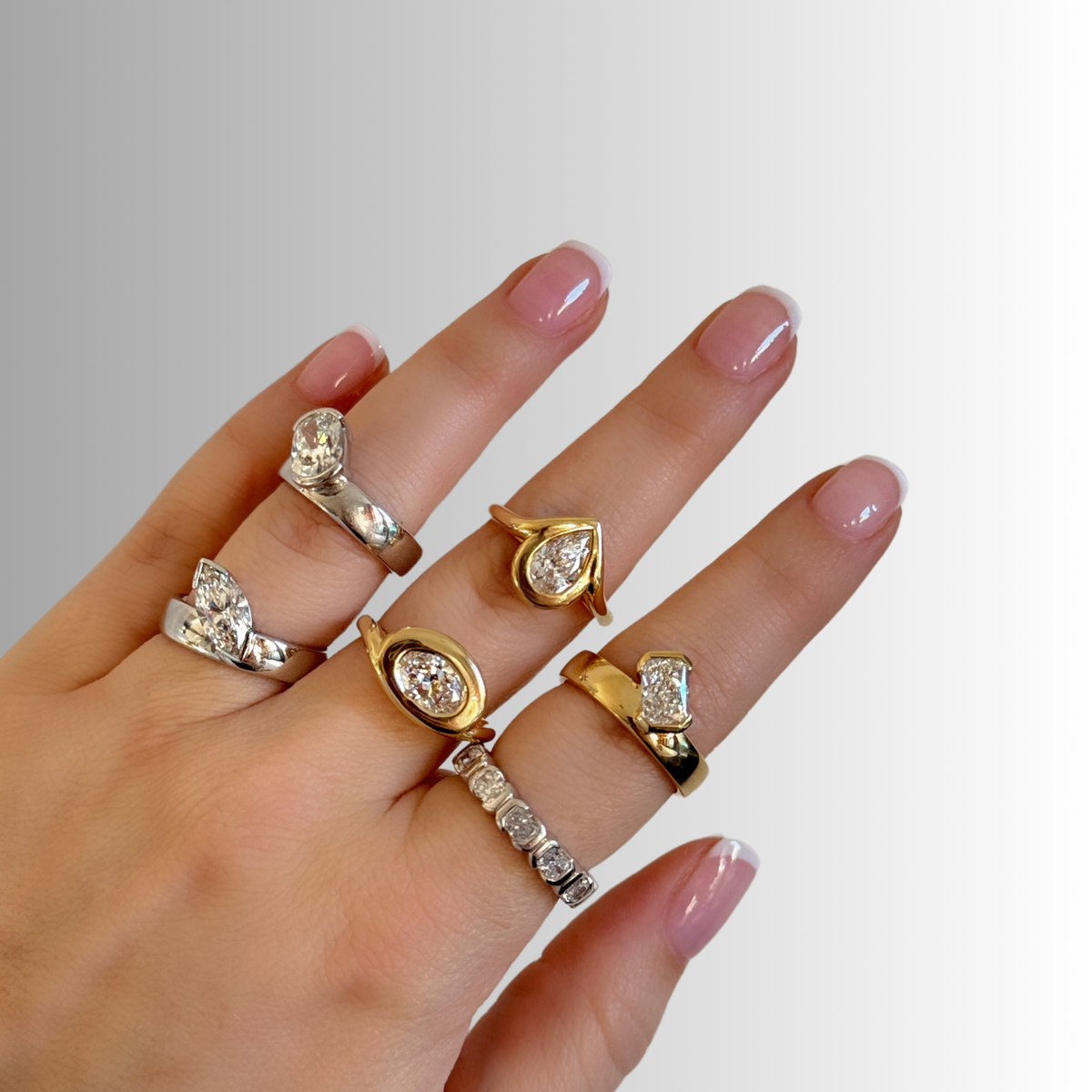 Hand with rings on