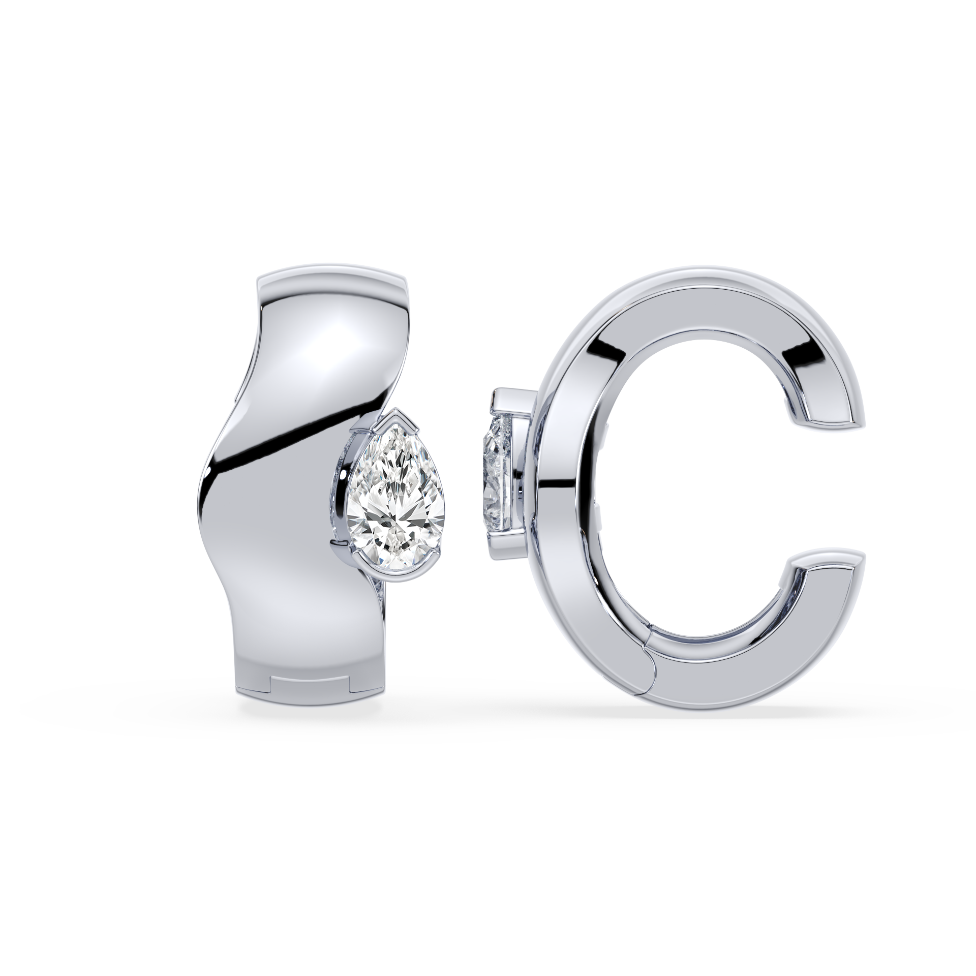 Sterling Silver Coquette Lab Diamond Ear Cuff