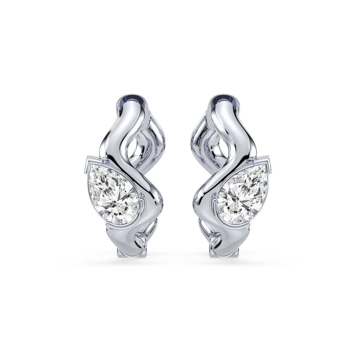 Coquette Huggie 14K White Gold Instock