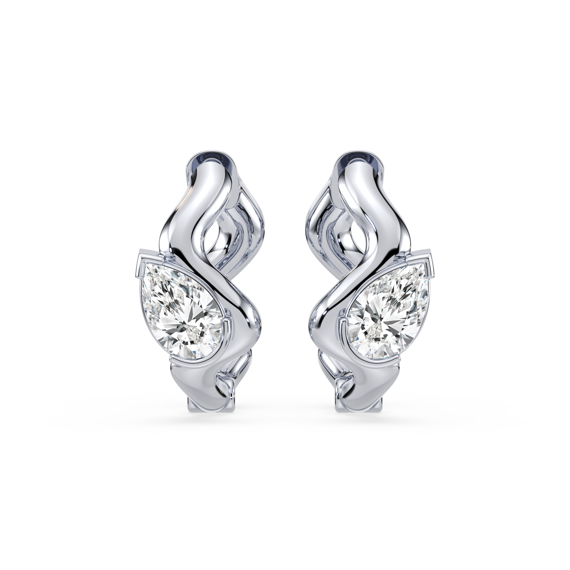 Coquette Huggie 14K White Gold Instock