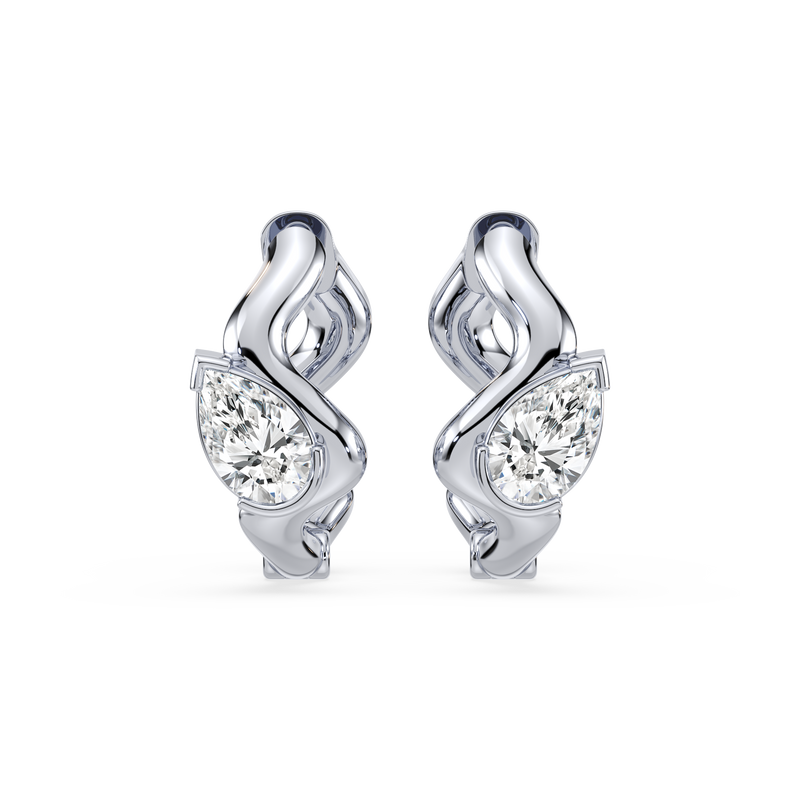 Coquette Huggie 14K White Gold Instock