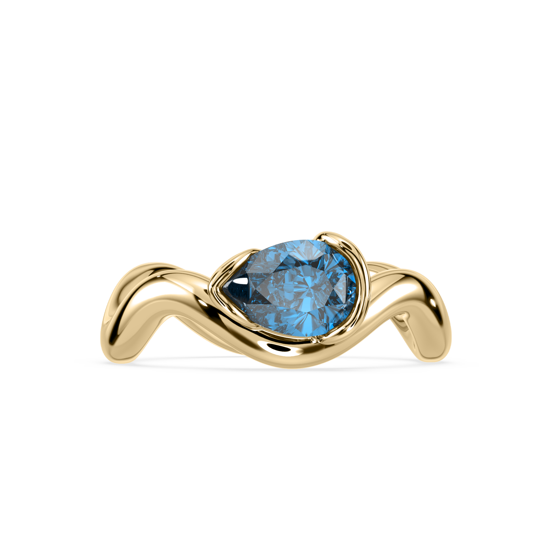 Coquette Blue Pear Pinky Ring