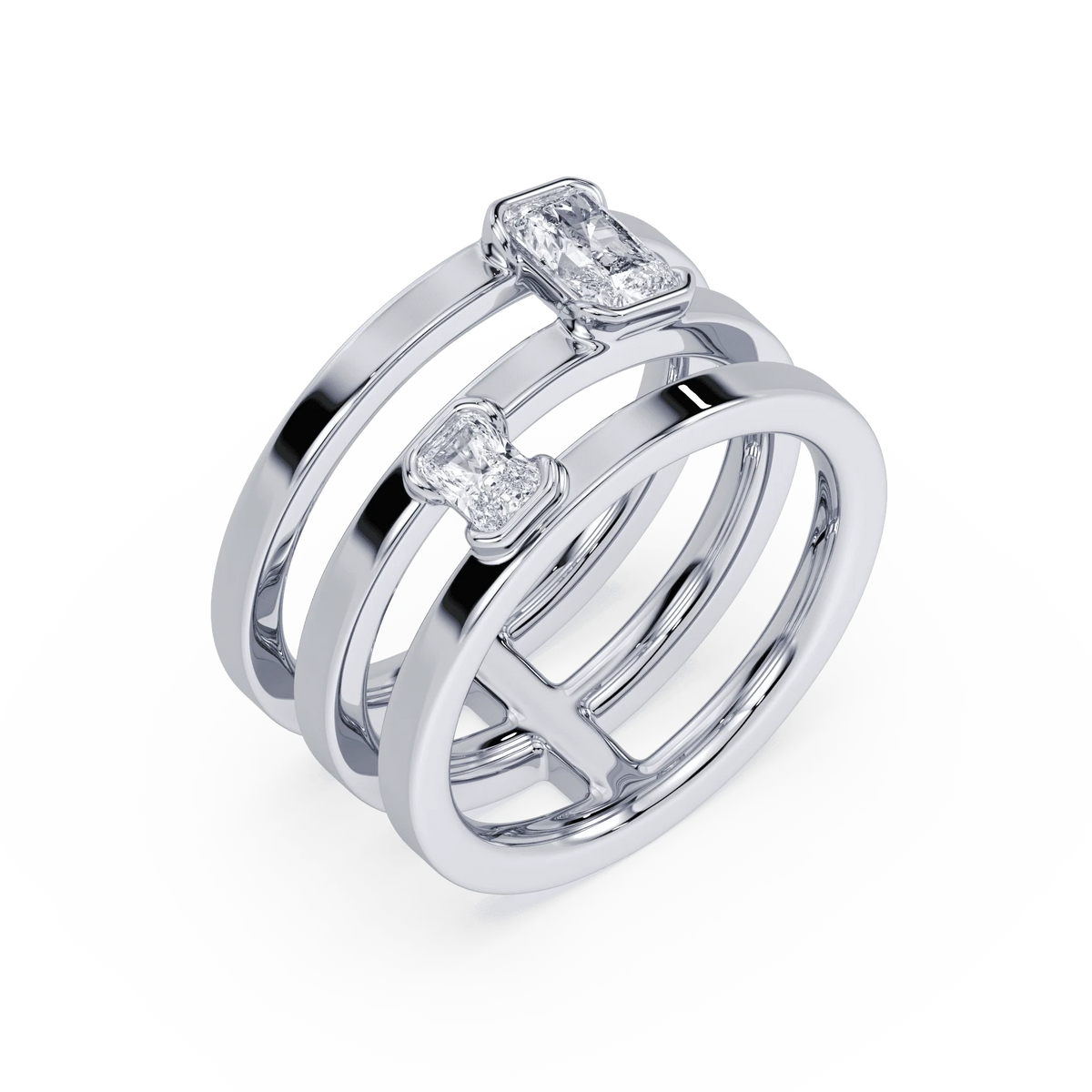 Portrait Toi et Moi Ring Sterling Silver Instock