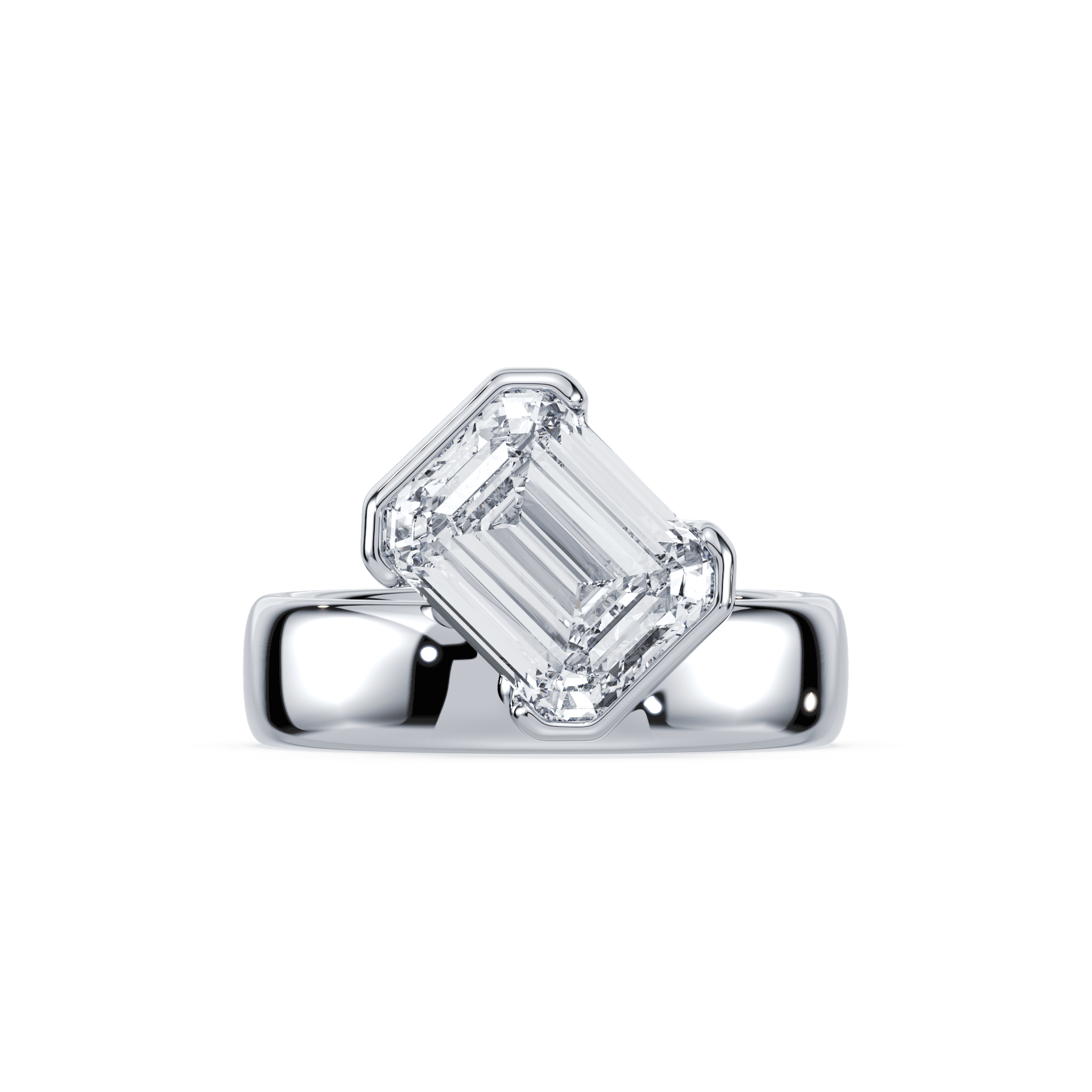 Muse Emerald Lab Diamond Engagement Ring