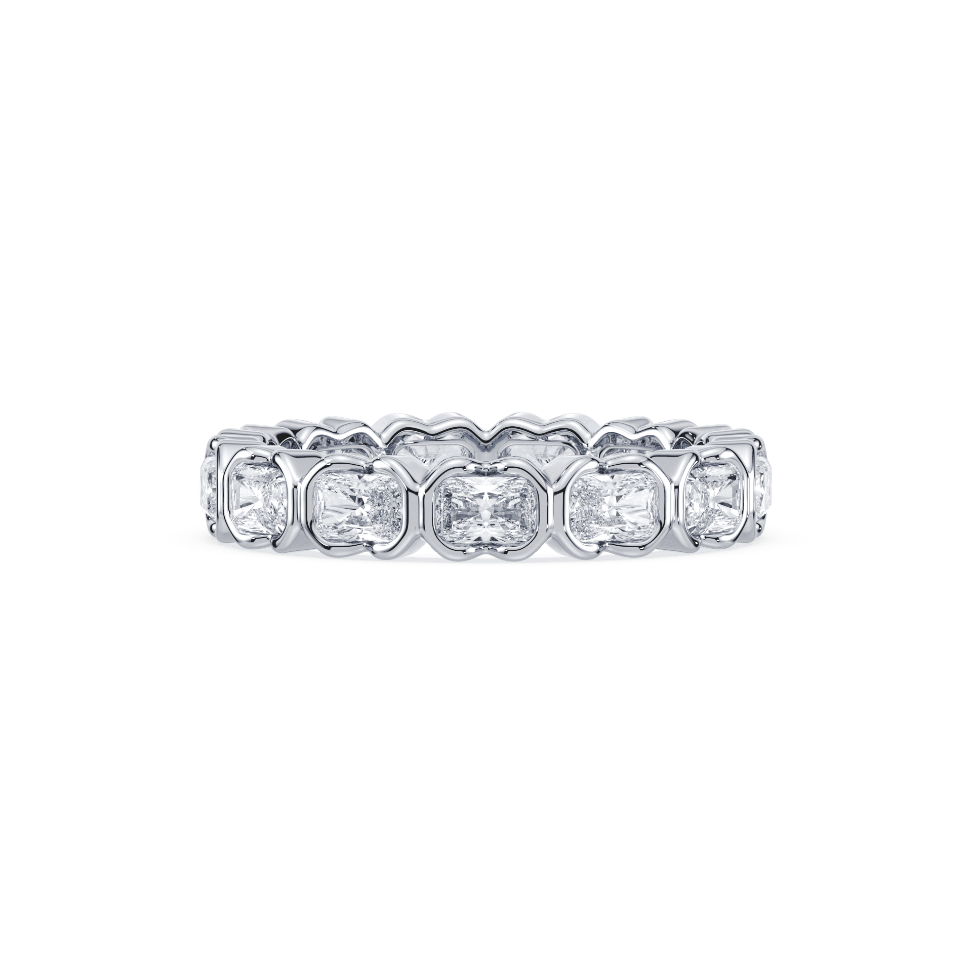 SETTE JEWELRY, MUSE ETERNITY RING, RADIANT, 18K WHITE GOLD