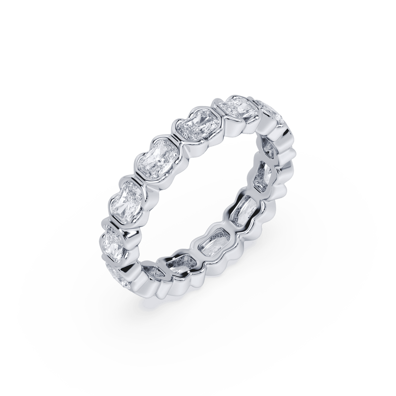 SETTE JEWELRY, MUSE ETERNITY RING, RADIANT, 18K WHITE GOLD
