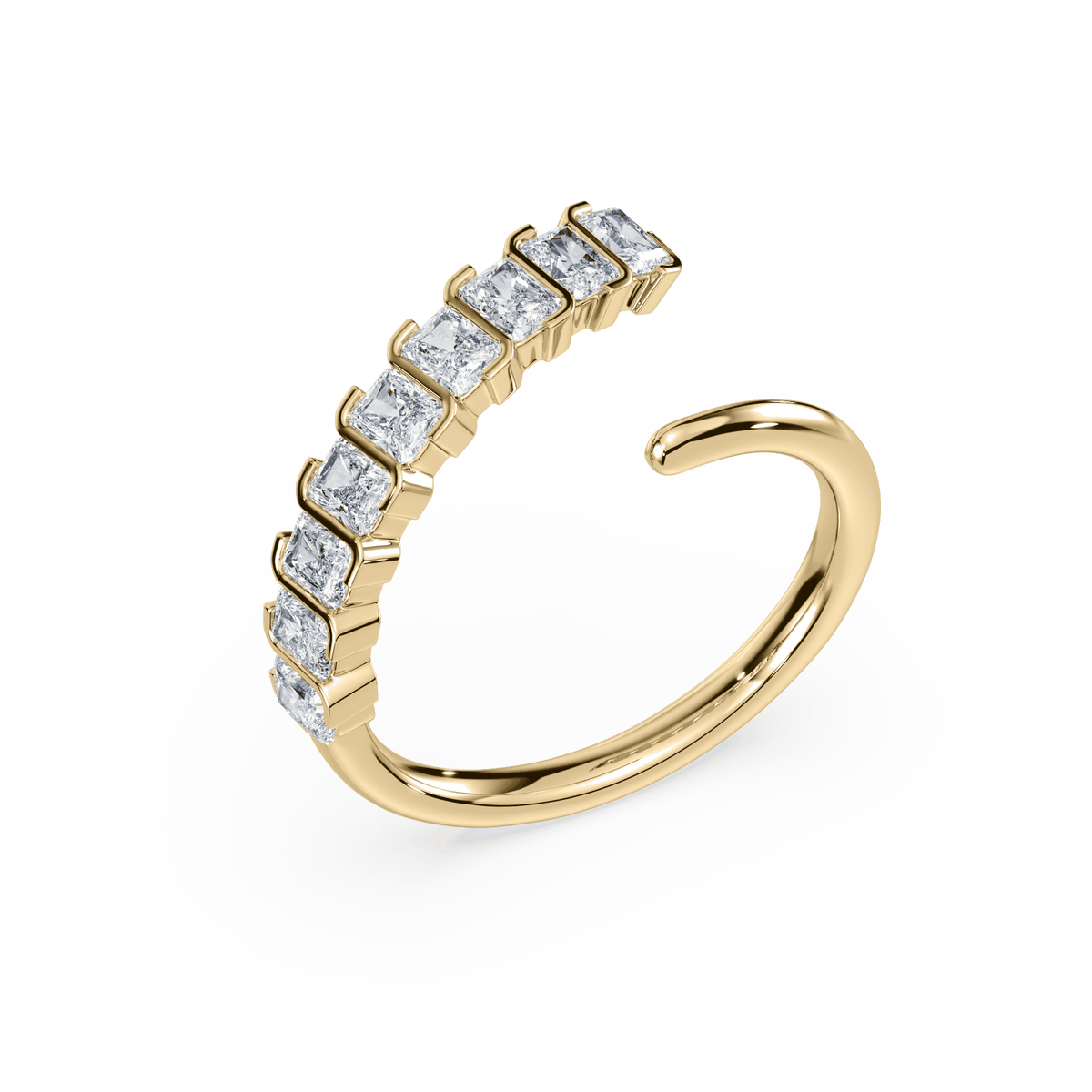 SETTE JEWELRY SIGNATURE S BEZEL ASYMMETRICAL RING 18K YELLOW GOLD