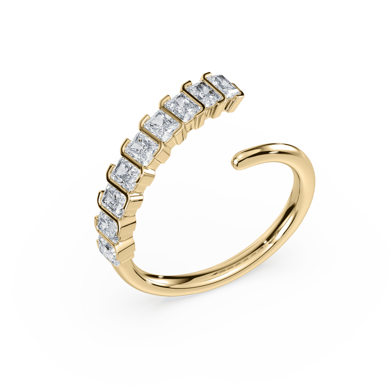 SETTE JEWELRY SIGNATURE S BEZEL ASYMMETRICAL RING 18K YELLOW GOLD