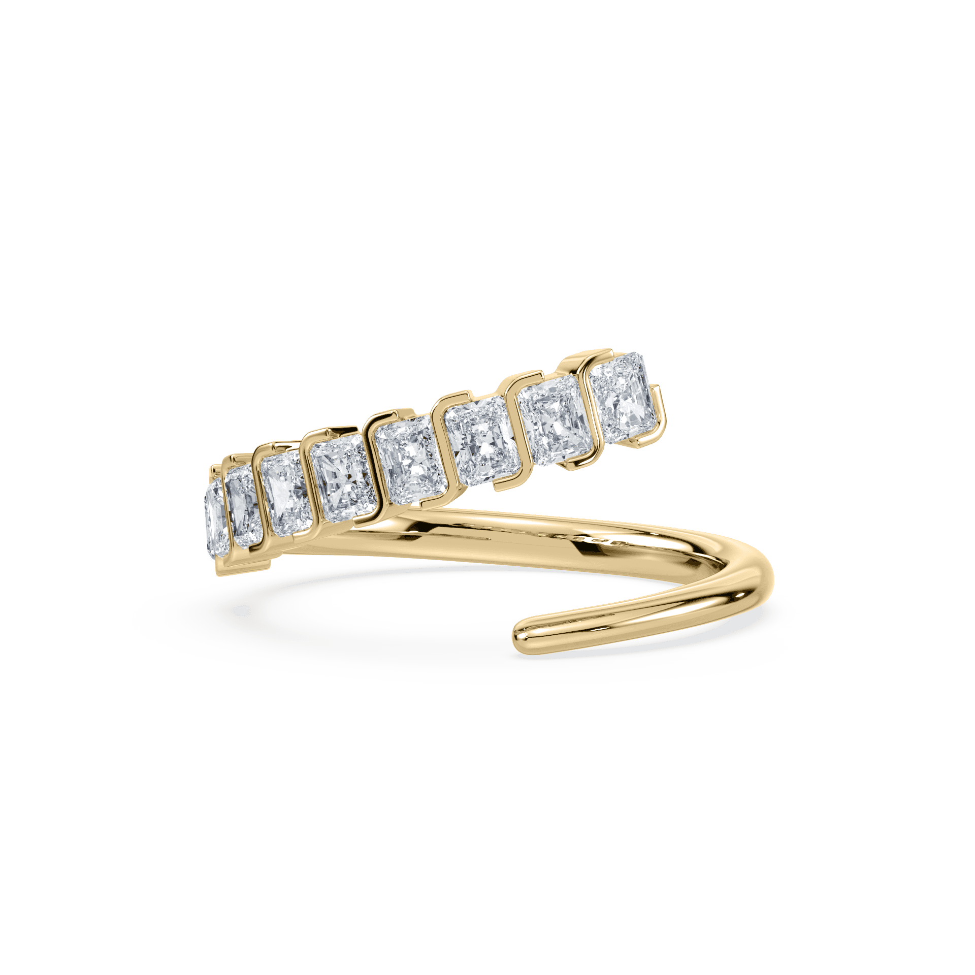 SETTE JEWELRY SIGNATURE S BEZEL ASYMETRICAL RING 18K YELLOW GOLD