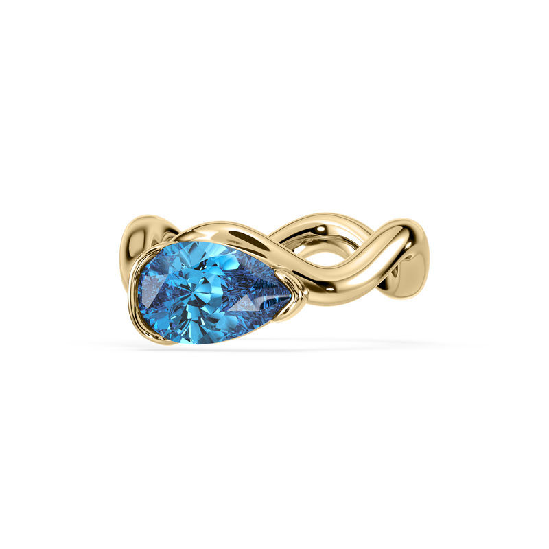 Coquette Blue Pear Pinky Ring 1.0 CT