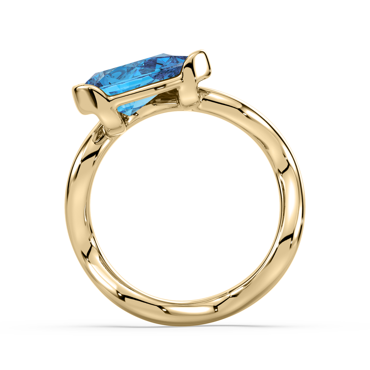 Coquette Blue Pear Pinky Ring 1.0 CT