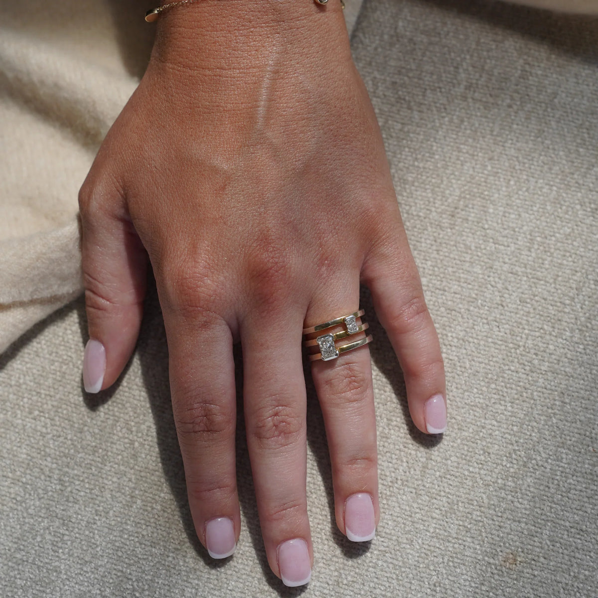 Portrait Toi et Moi Ring Sterling Silver Instock