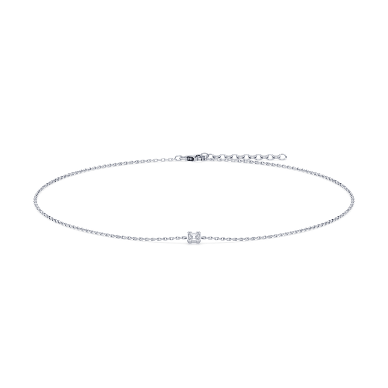 Flat lay of the necklace displaying its full length and design details.

