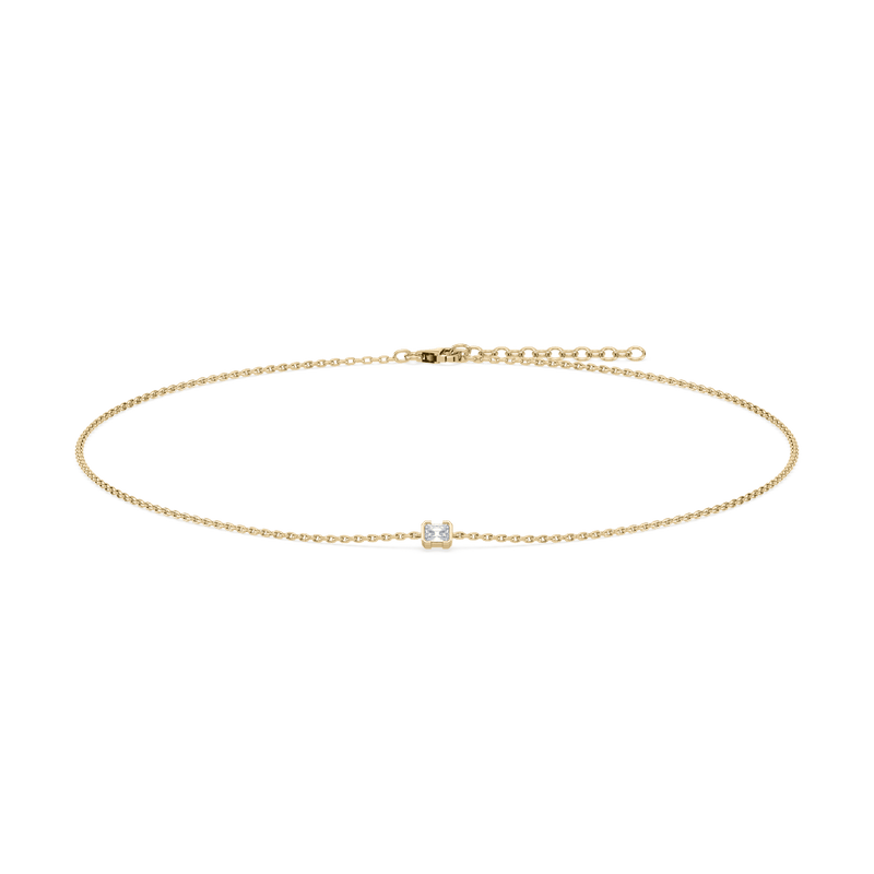 Flat lay of the necklace displaying its full length and design details.

