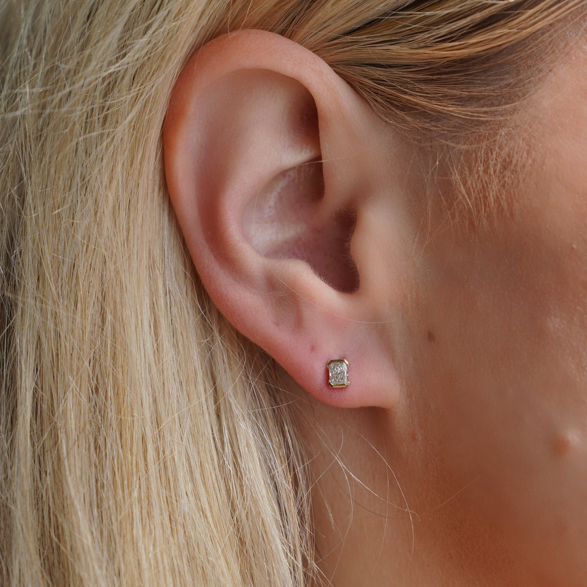 Portrait Half Bezel Radiant Studs