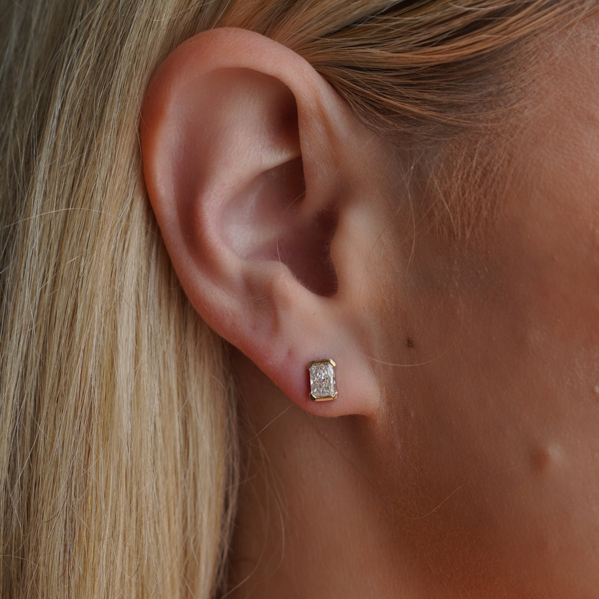 Portrait Half Bezel Radiant Studs