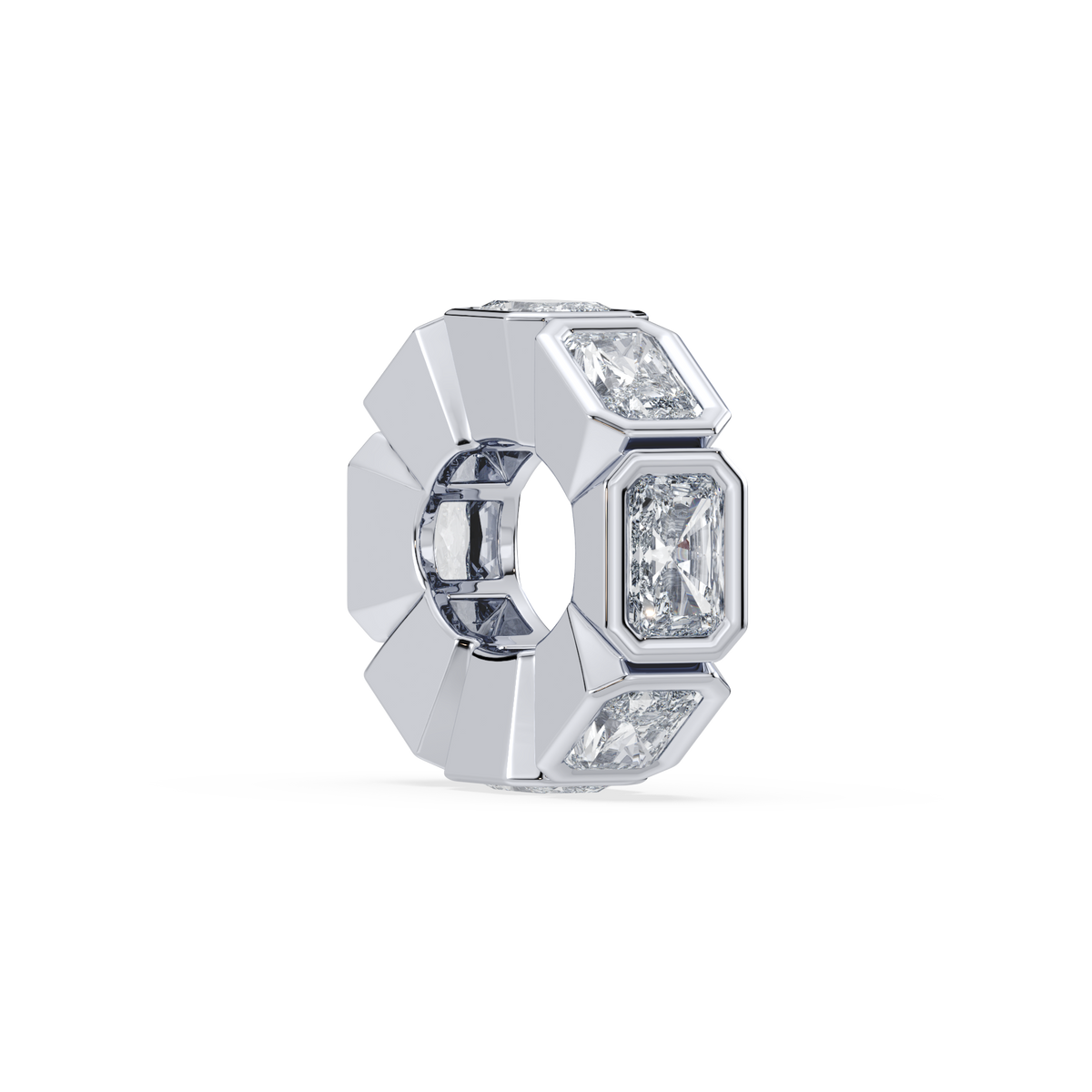 Deco Radiant Bead Charm 14K White Instock