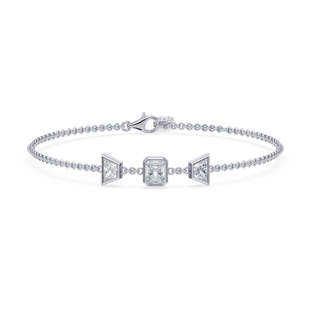 Deco Radiant Trapezoid Trio Bracelet