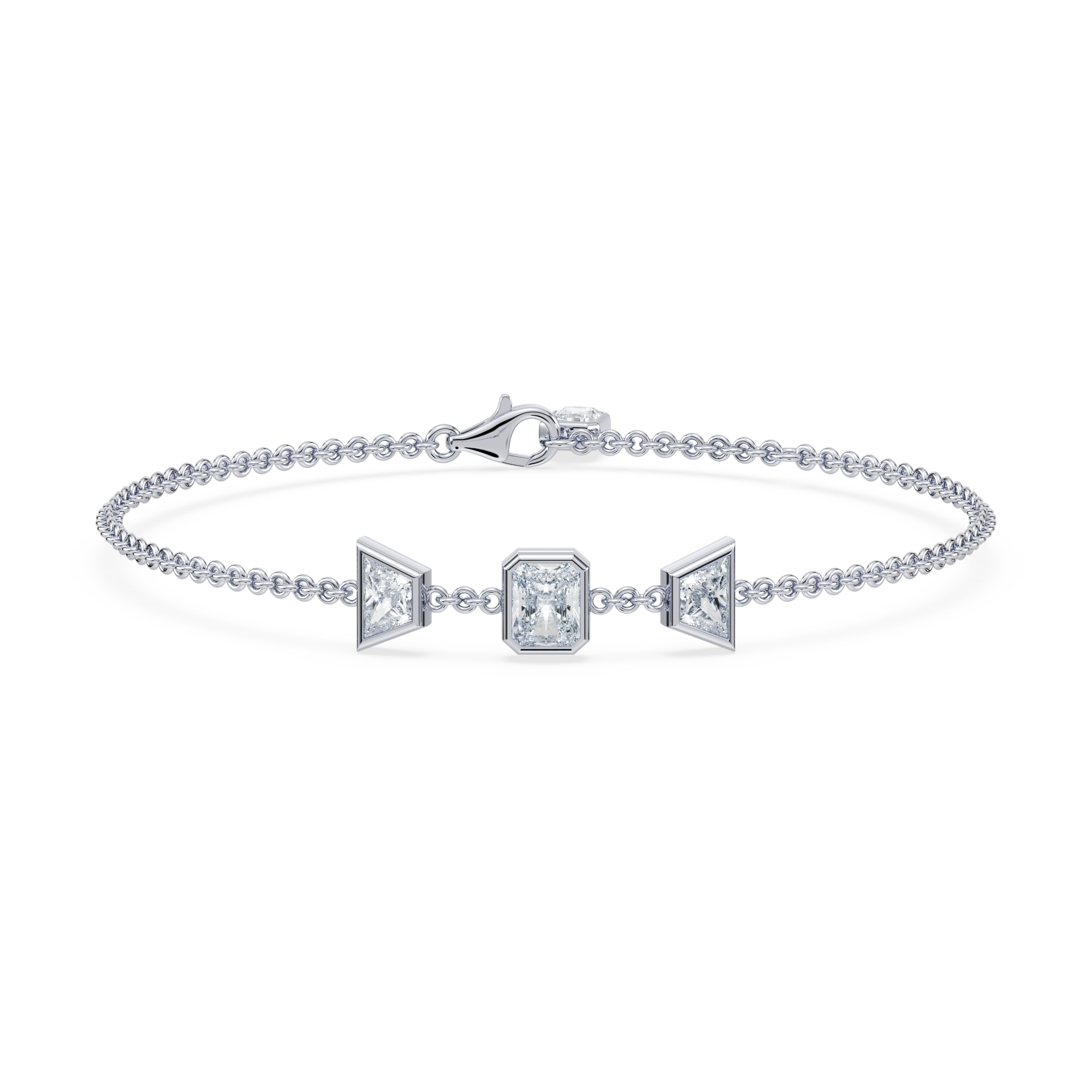 Deco Radiant Trapezoid Trio Bracelet