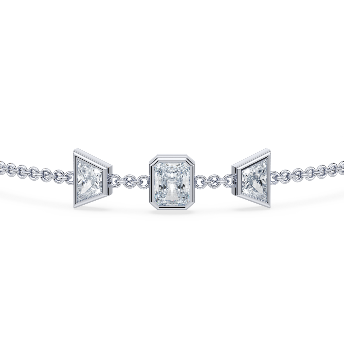 Deco Radiant Trapezoid Trio Bracelet