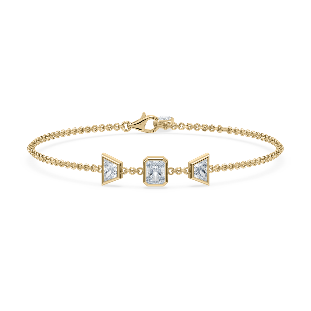 Deco Radiant Trapezoid Trio Bracelet
