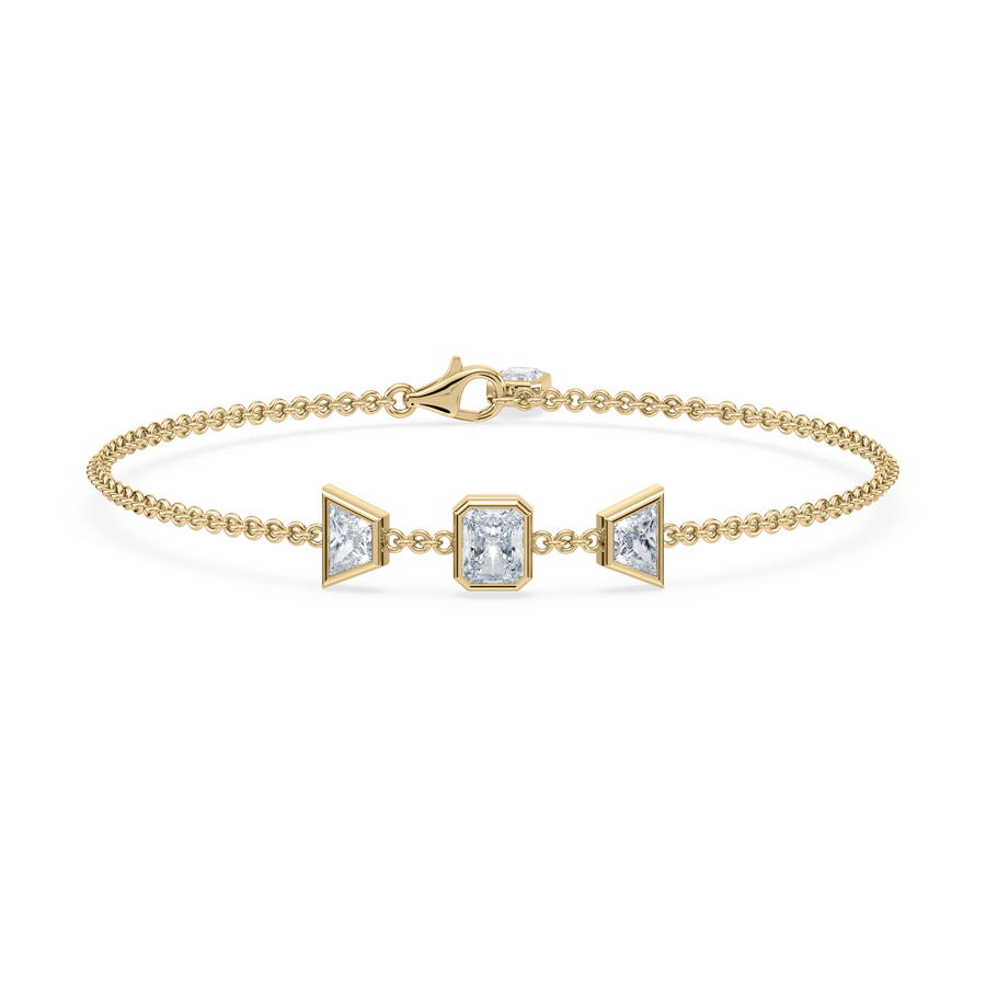 Deco Radiant Trapezoid Trio Bracelet