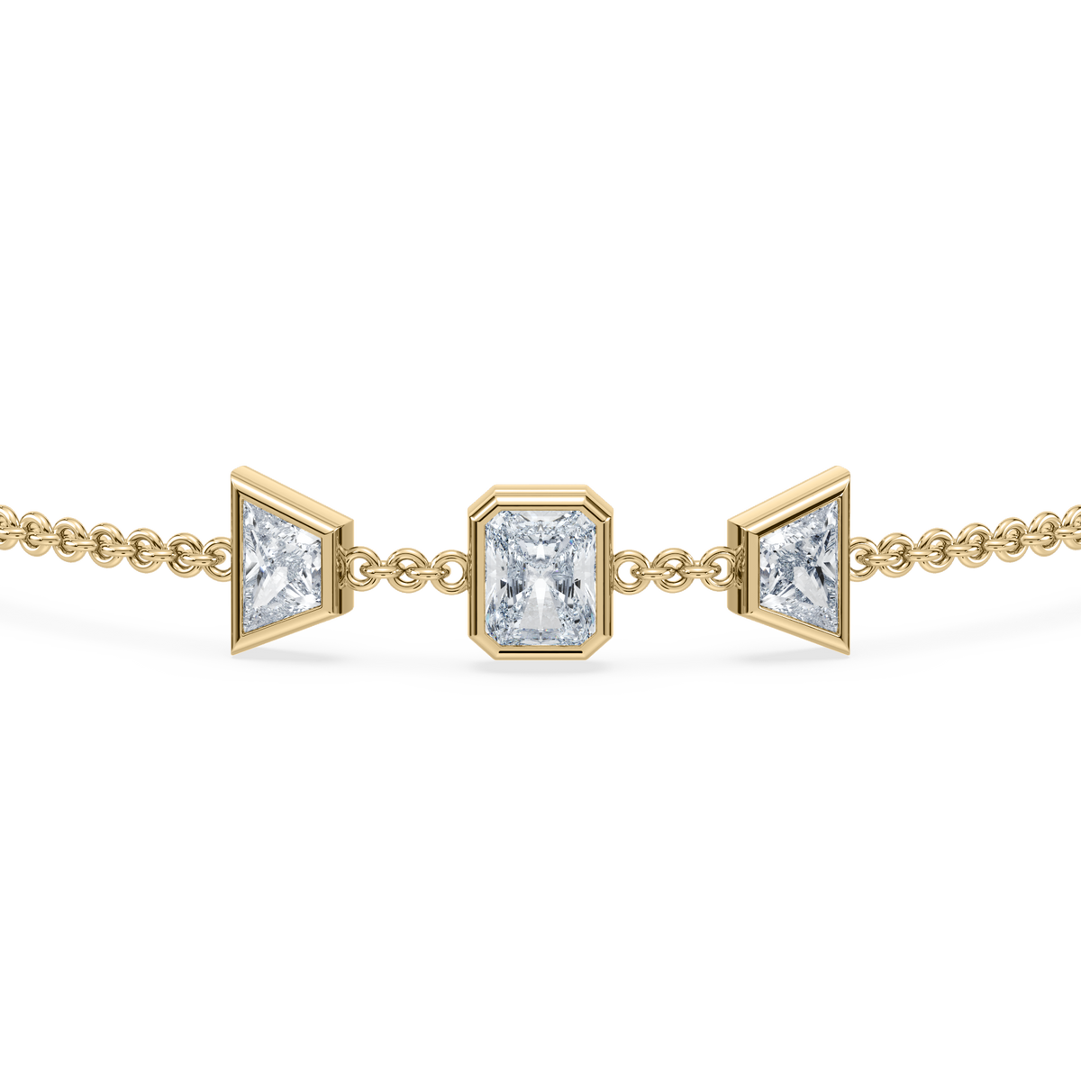 Deco Radiant Trapezoid Trio Bracelet