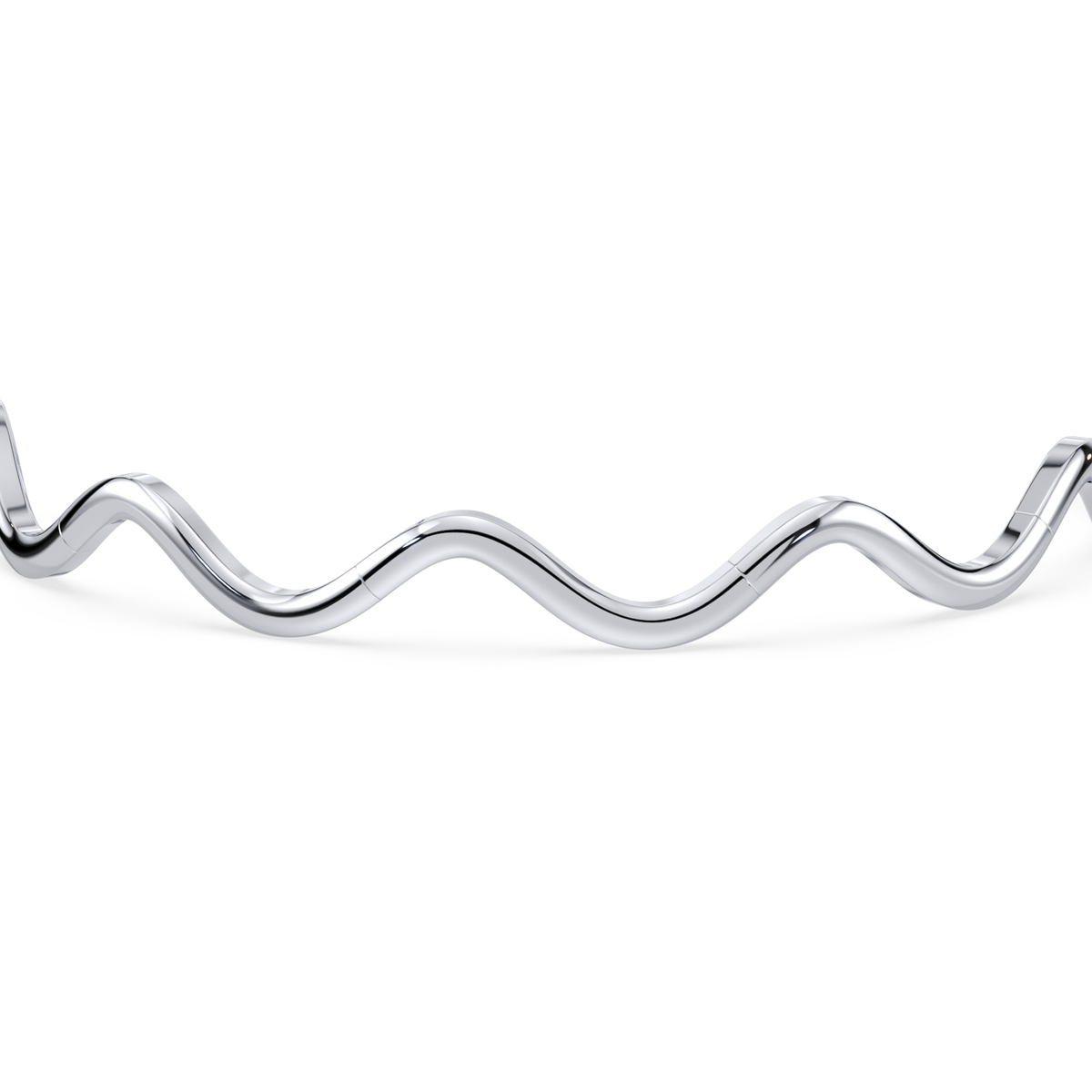 Detail shot of the wave-shaped links and clasp mechanism.

