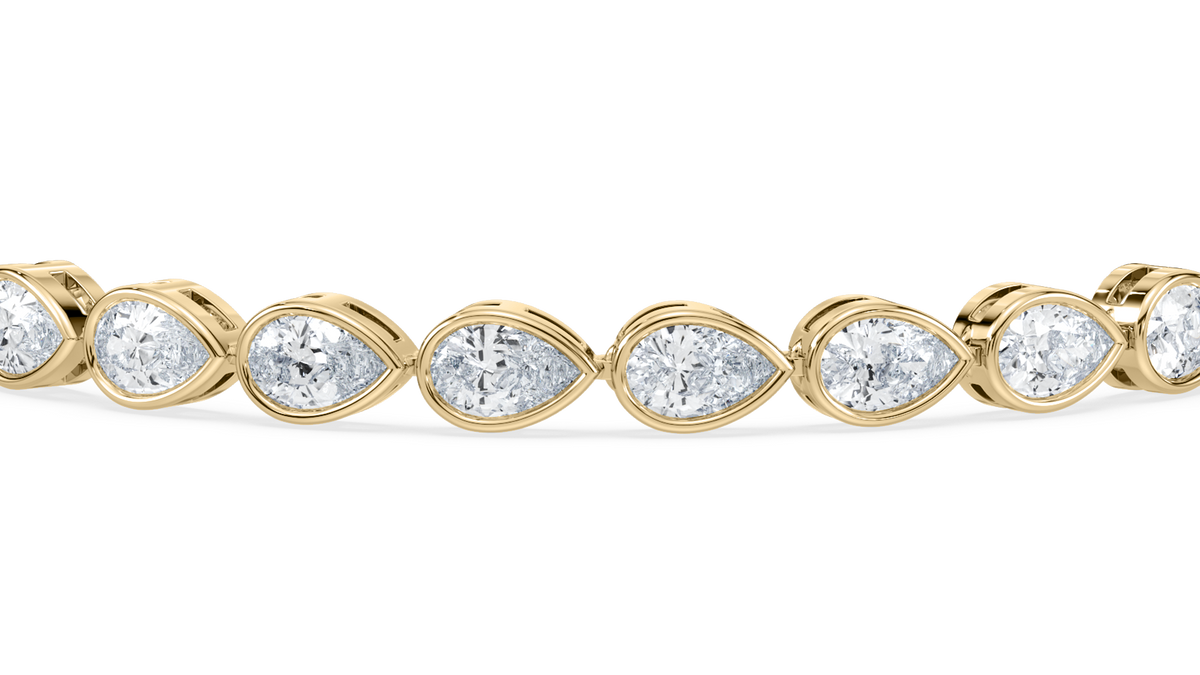 SETTE Jewelry | Aura Pear Lab Diamond Tennis Bracelet | 14K Gold