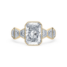 Deco 18K Yellow 3.57 CT Lab Radiant Diamond Ring Size 6.5