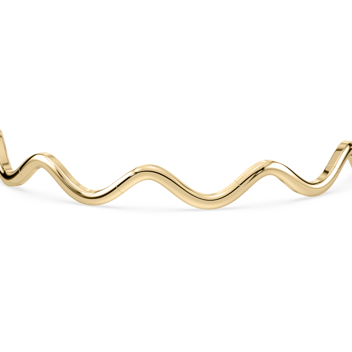 Detail shot of the wave-shaped links and clasp mechanism.