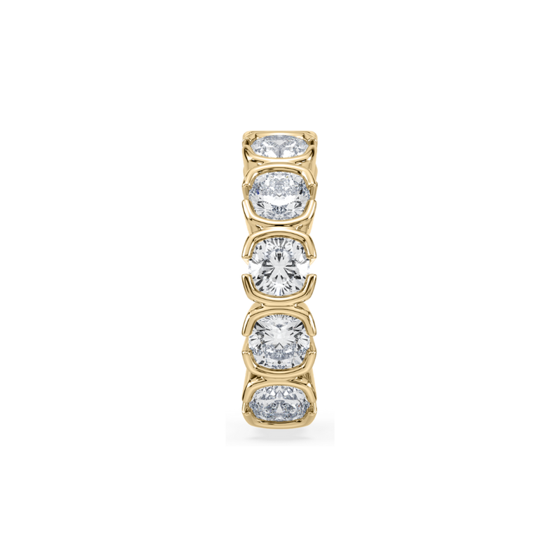 SETTE JEWELRY; CUSHION LAB DIAMOND BEZEL EAR CUFF; 14K YELLOW GOLD