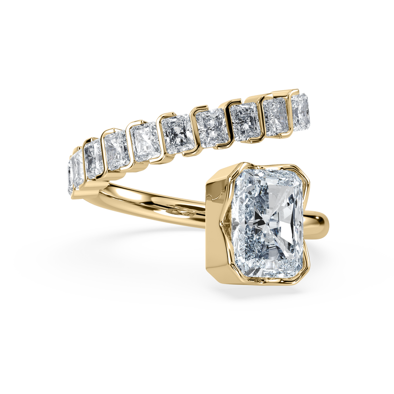 Revel Wrap 1.96CT Radiant Lab Diamond Ring Size 6.5 Instock