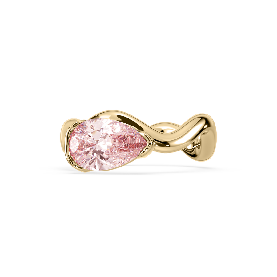 Coquette Pink Pear Pinky Ring 1.0 CT
