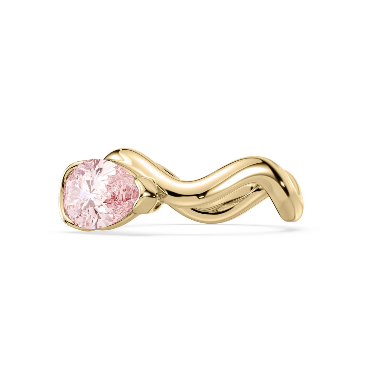 Coquette 1.0 Pink Pinky Ring 18K Yellow Gold