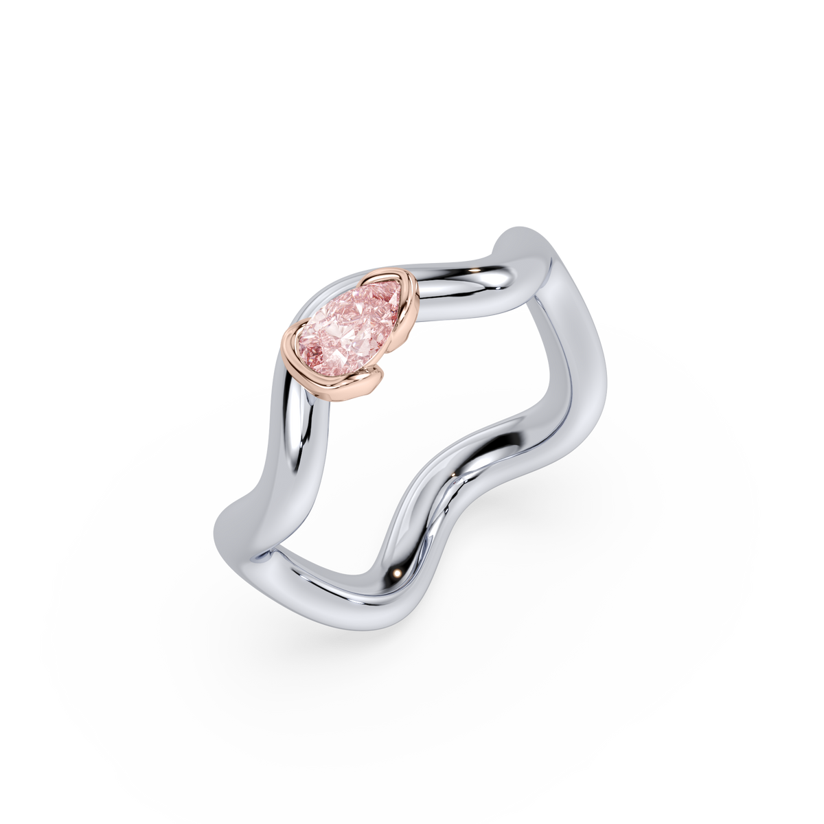 Pinky ring.【コラージュアート】 SETTE Jewelry | Coquette Pinky Ring | Pink Lab Diamond in Silver