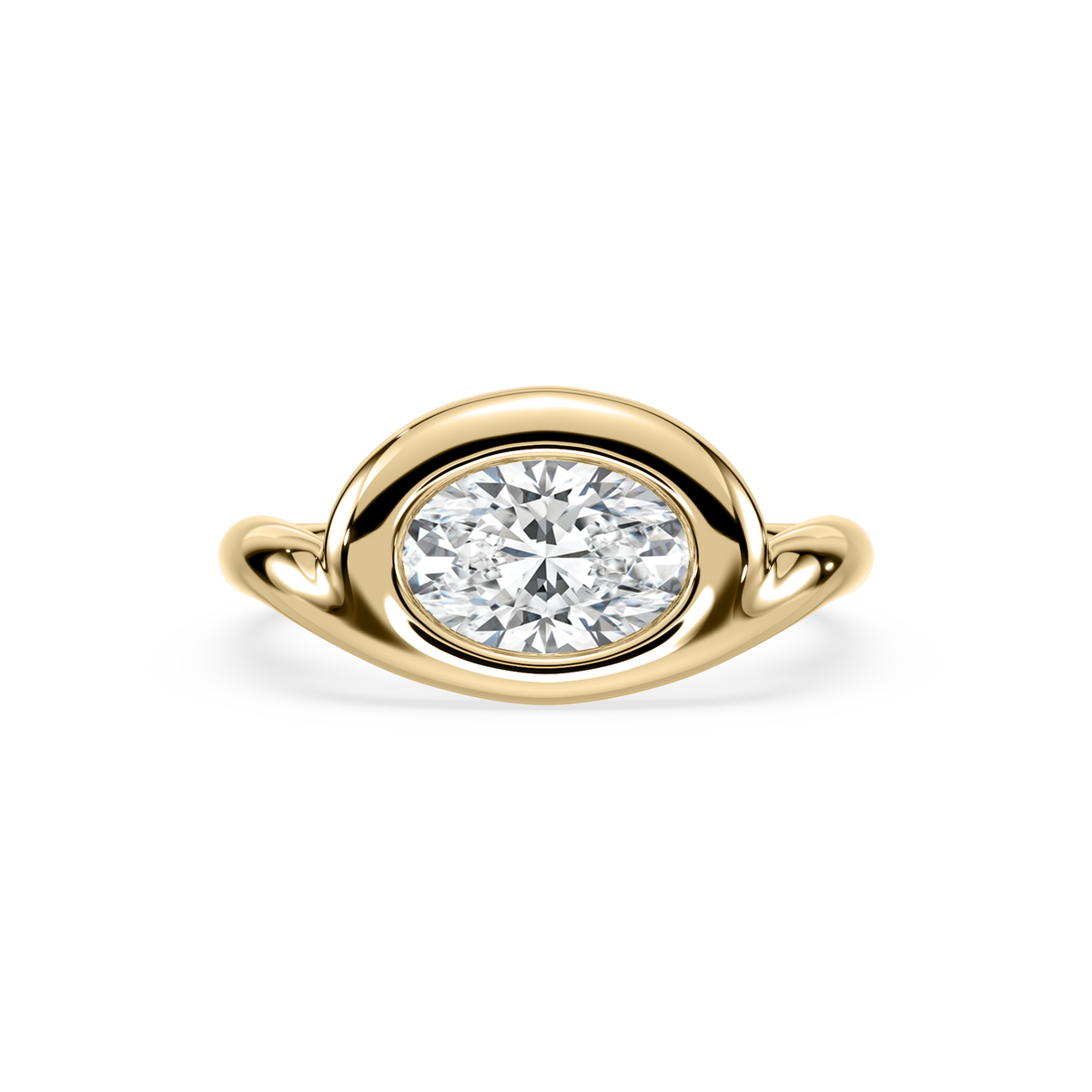 SETTE Jewelry | COVE Oval Diamond Ring | East-West Asymmetrical Bezel SETTE Jewelry | COVE Oval Diamond Ring | East-West Asymmetrical Bezel