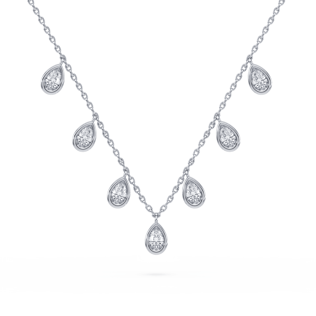 Flat lay of the necklace displaying its full length and design details.