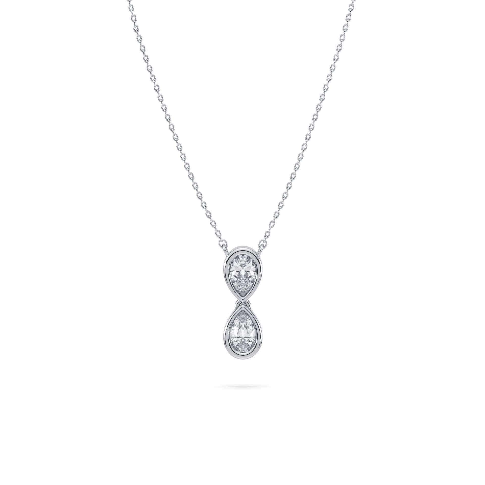 SETTE JEWELRY; 14K WHITE GOLD; PEAR LAB DIAMOND NECKLACE