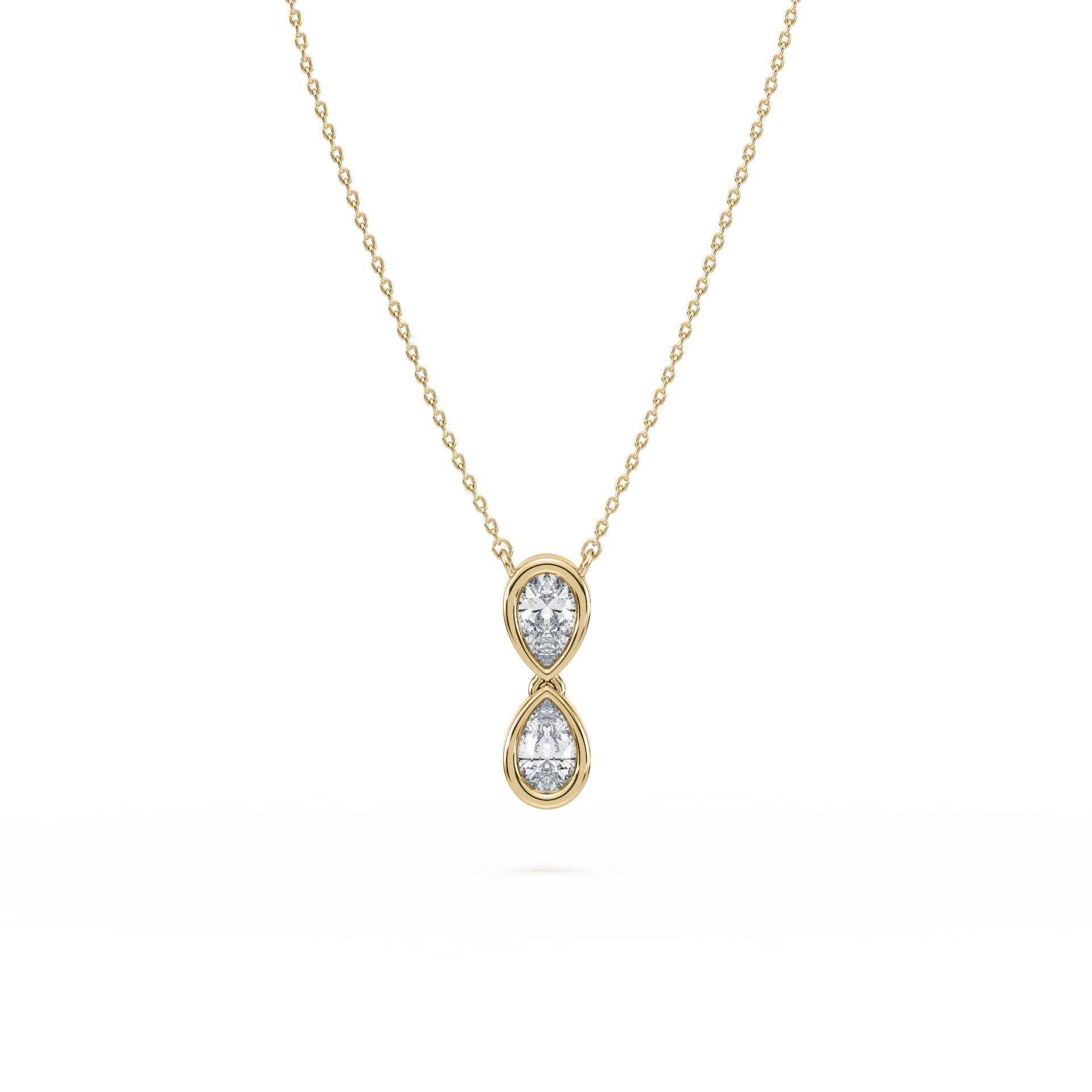 SETTE JEWELRY; 14K YELLOW GOLD; PEAR LAB DIAMOND NECKLACE