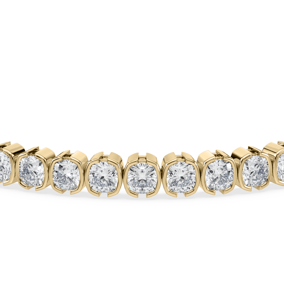 Detail shot of the semi-bezel settings and diamond arrangement.