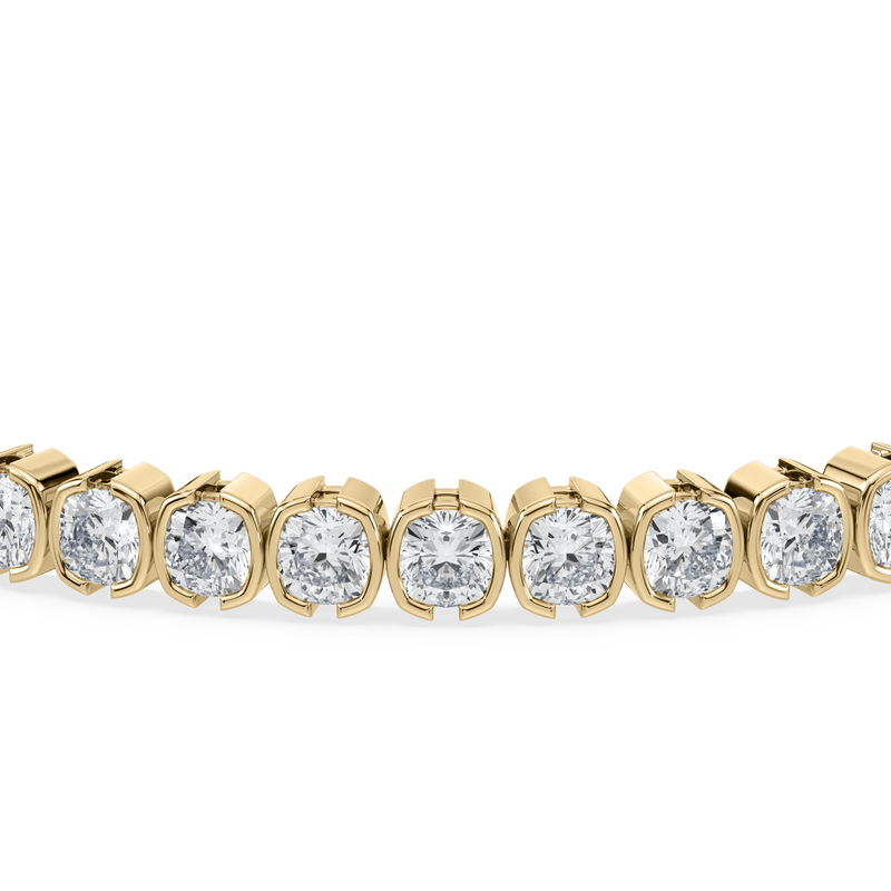 Detail shot of the semi-bezel settings and diamond arrangement.