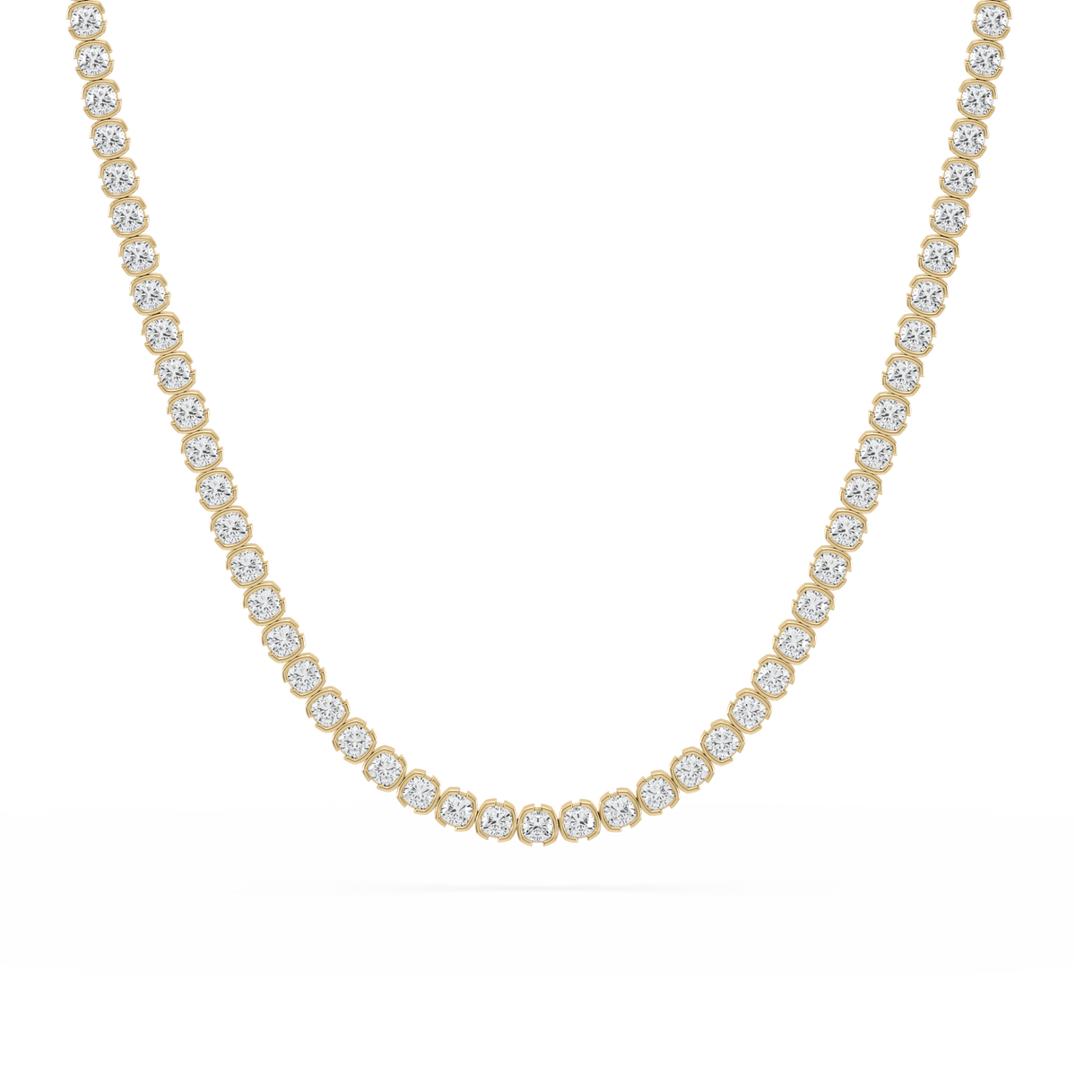 SETTE Jewelry | Muse Cushion Lab Diamond Tennis Necklace | 14K Gold