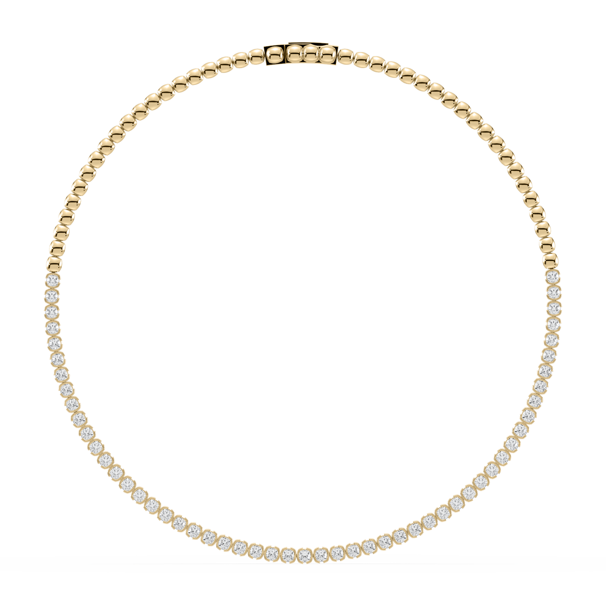 SETTE Jewelry | Muse Cushion Lab Diamond Tennis Necklace | 14K Gold